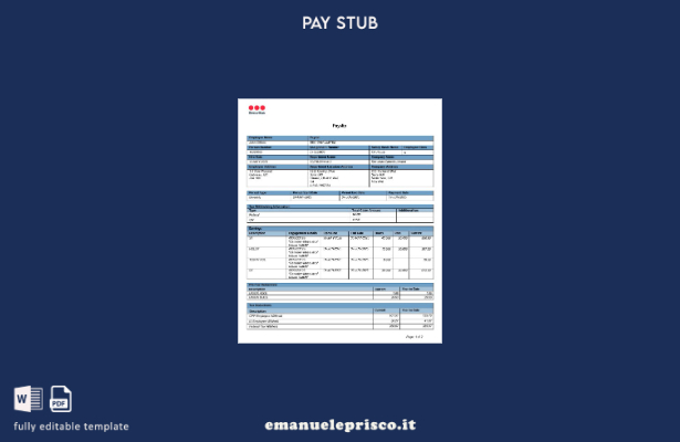 modello di busta paga online canadese in stile verificato